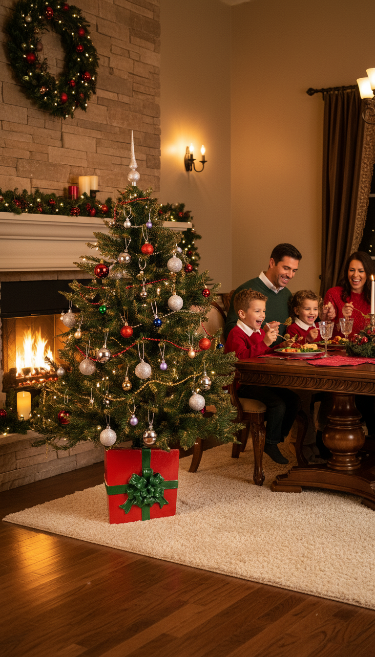 Stojak pod choinkę Ozdoba choinkowa czerwień/zieleń