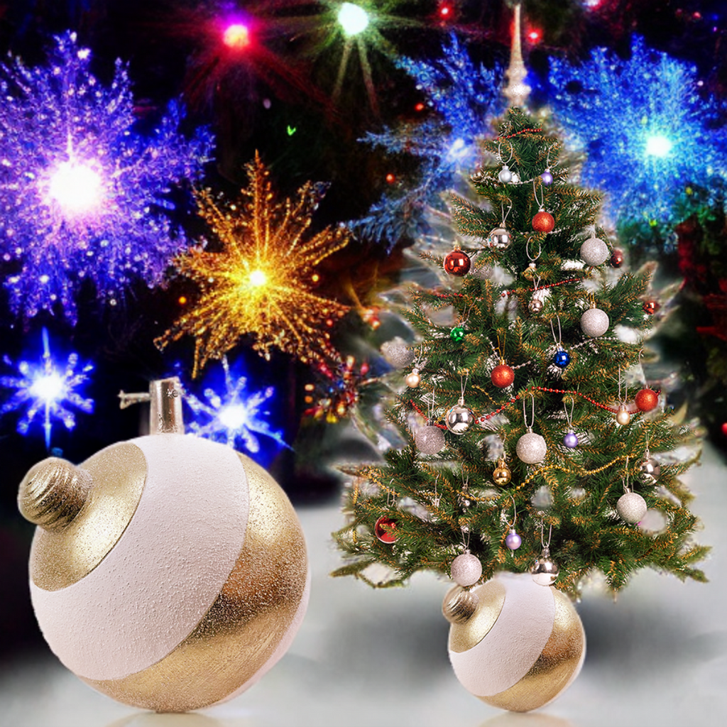 Stojak pod choinkę Ozdoba choinkowa beż/złoto