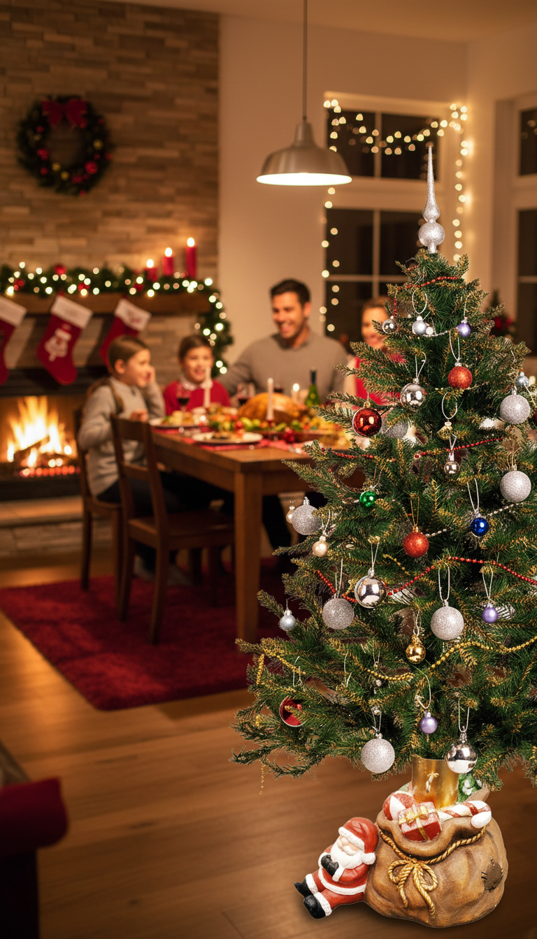 Stojak pod choinkę Mikołaj z workiem