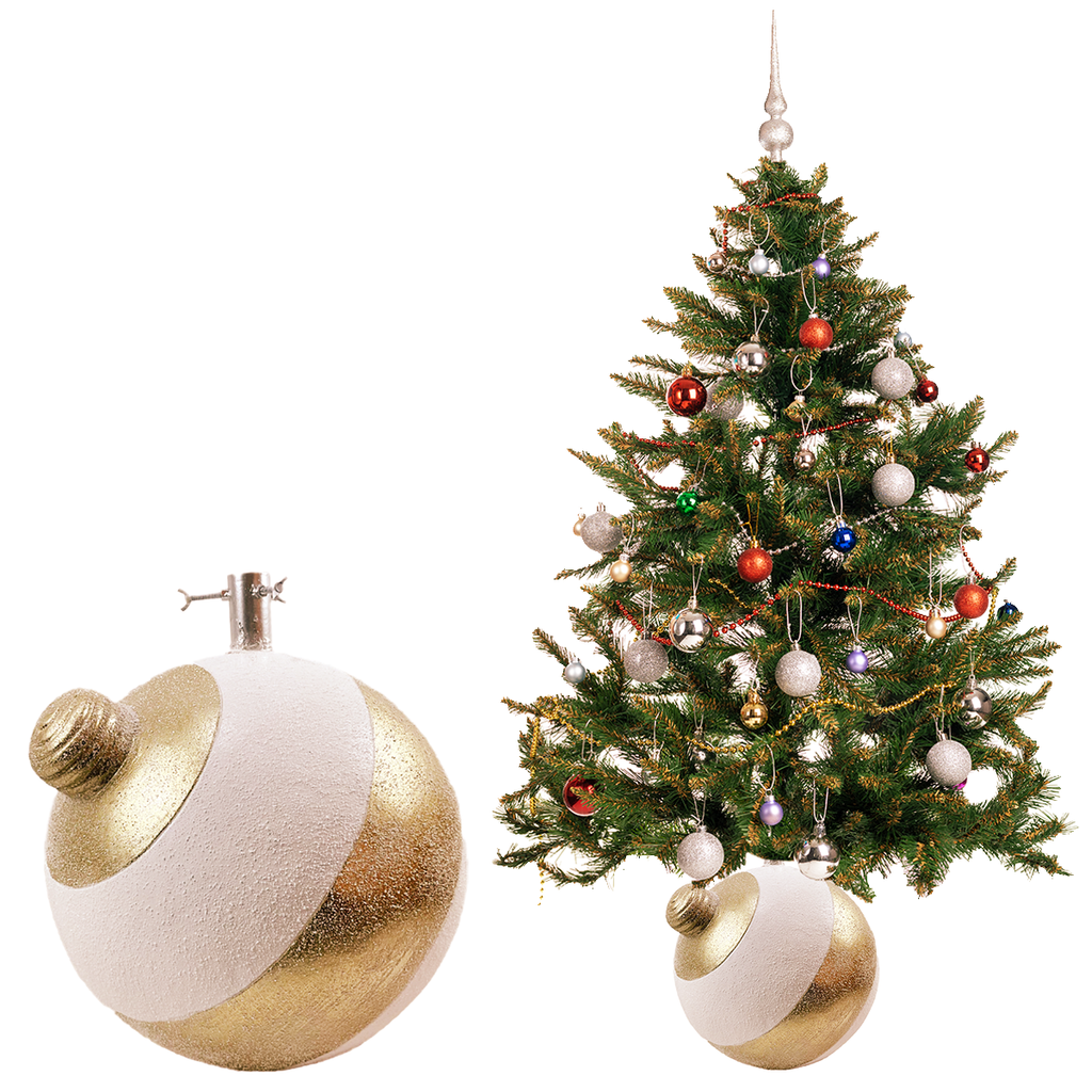 Stojak pod choinkę Ozdoba choinkowa beż/złoto