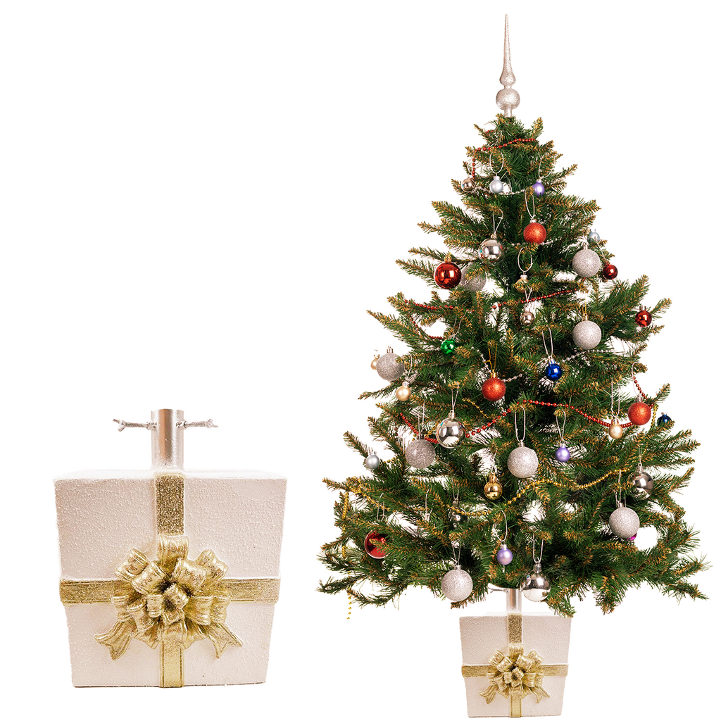 Stojak pod Choinkę - Prezent beż/złoto