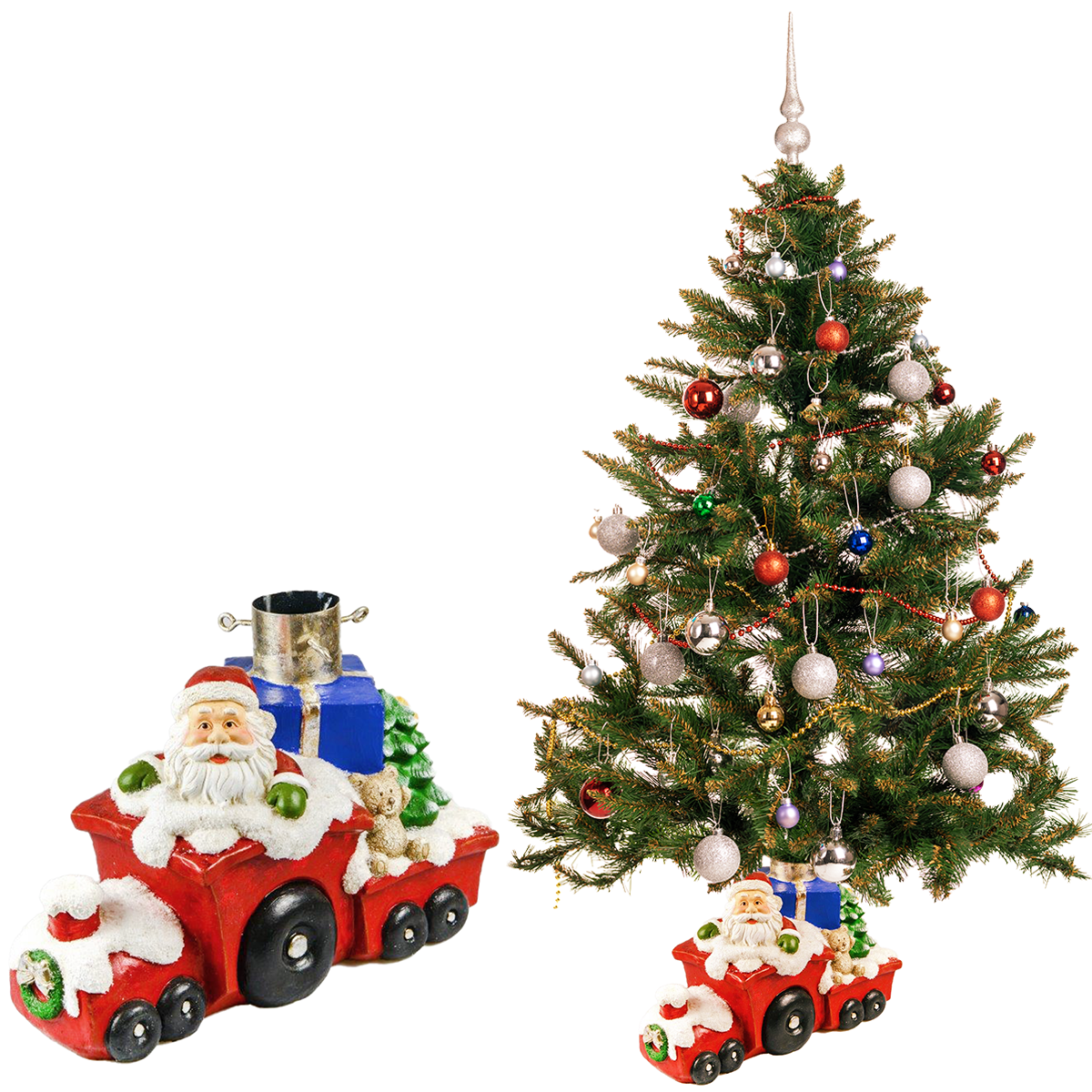 Stojak pod choinkę Pociąg z Mikołajem